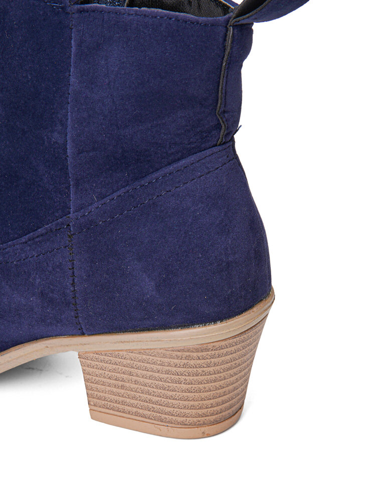 
	Plus Size Side Zipper Chunky Heel Womens Ankle Boots