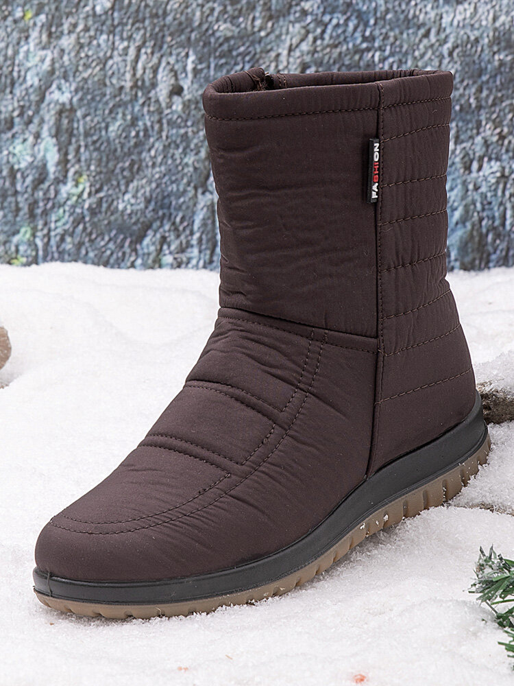 
	Plus Size Women&rsquo;s Comfy Waterproof Warm Cotton Side Zipper Snow Boots