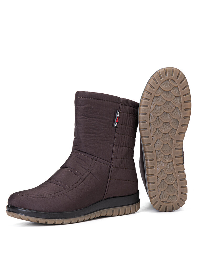 
	Plus Size Women&rsquo;s Comfy Waterproof Warm Cotton Side Zipper Snow Boots