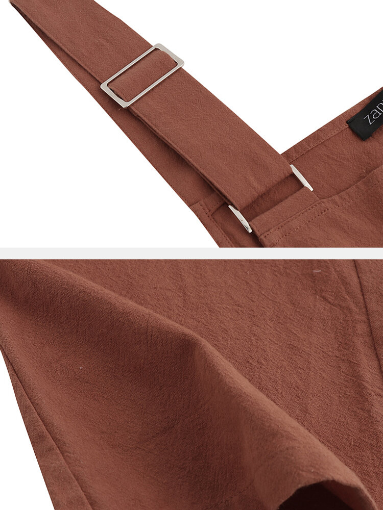 
	Waist Drawstring Pockets Straps Jumpsuit