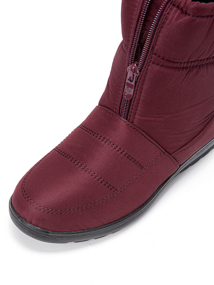 
	Large Size Women Comfy Soft Waterproof Cotton Front Zipper Warm Snow Boots
