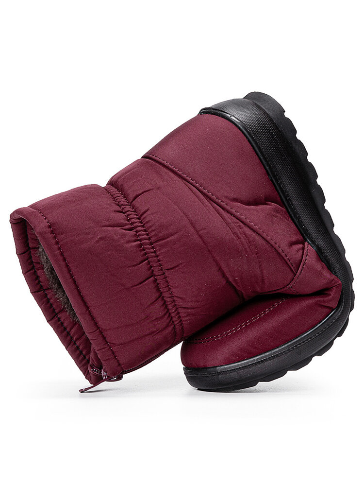 
	Large Size Women Comfy Soft Waterproof Cotton Front Zipper Warm Snow Boots