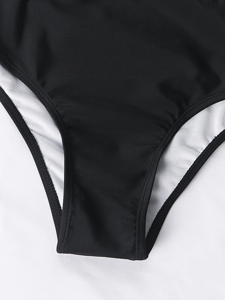 
	Women Leaf Print Ruffle Cover Belly Peplum Tankinis Swimsuit