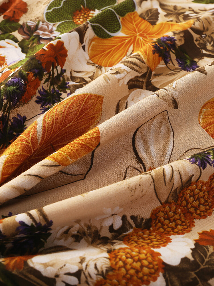 
	Mens Vintage Floral Oil Printting Short Sleeve Shirts