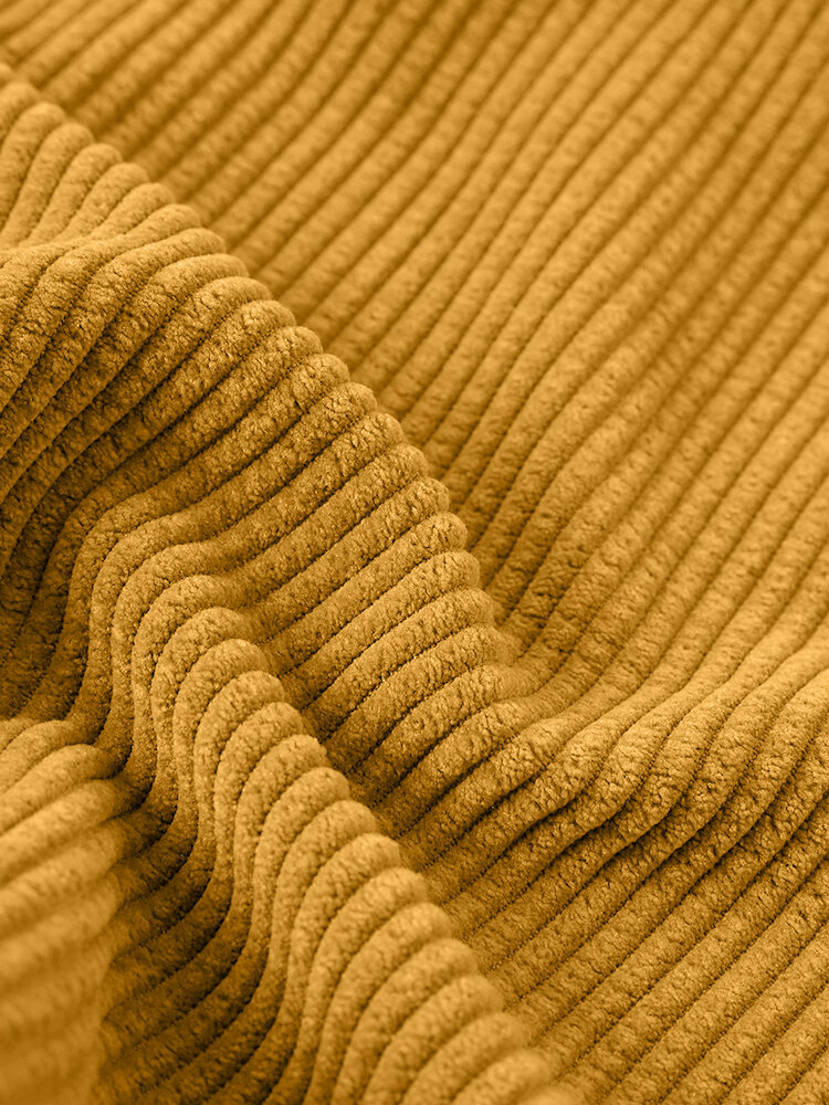 
	Mens Thin Corduroy Solid Patch Pocket Breathable Short Sleeve Shirt & Shorts