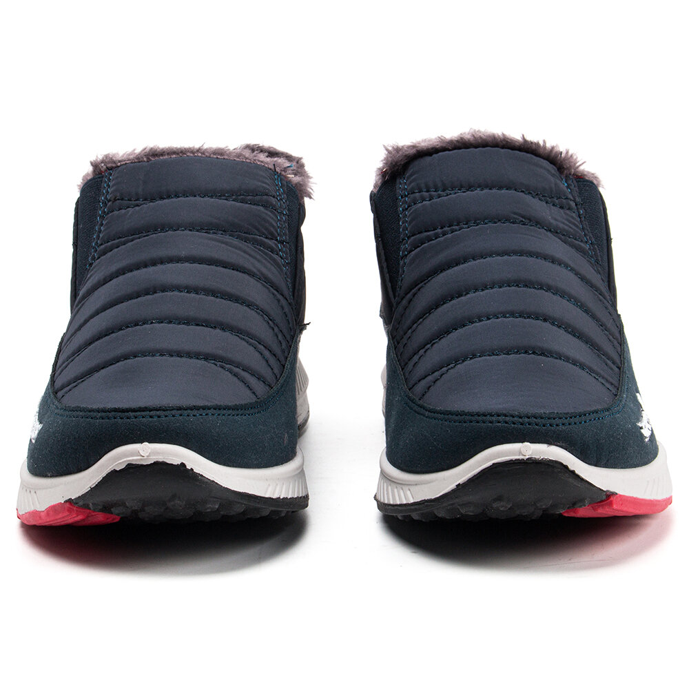 
	Men Old Peking Style Stripe Warm Slip On Casual Ankle Boots