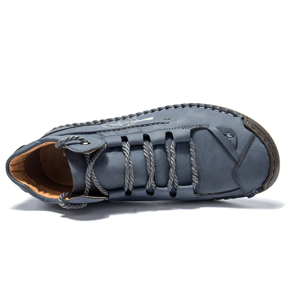 
	Menico Men Hand Stitching Leather Non Slip Comfy Ankle Boots