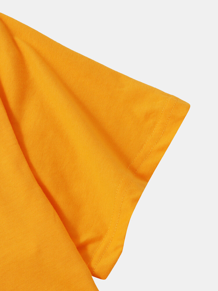 
	Mens Smile Pattern Short Sleeve Preppy Hooded T-Shirt