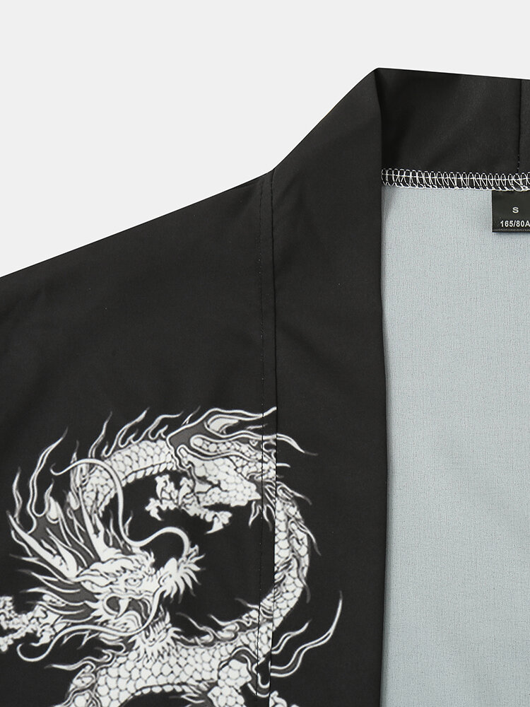 
	Mens Wave Koi Ukiyoe Print Kimono Japanese Style Two Pieces Outfits