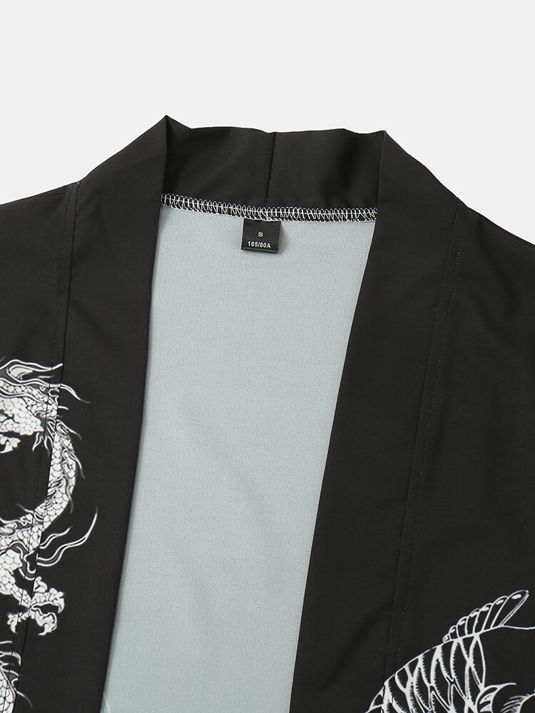 
	Mens Wave Koi Ukiyoe Print Kimono Japanese Style Two Pieces Outfits