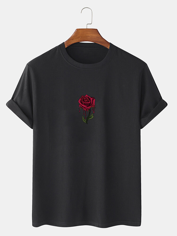 
	Mens Rose Graphics 100% Cotton Casual Short Sleeve T-Shirt