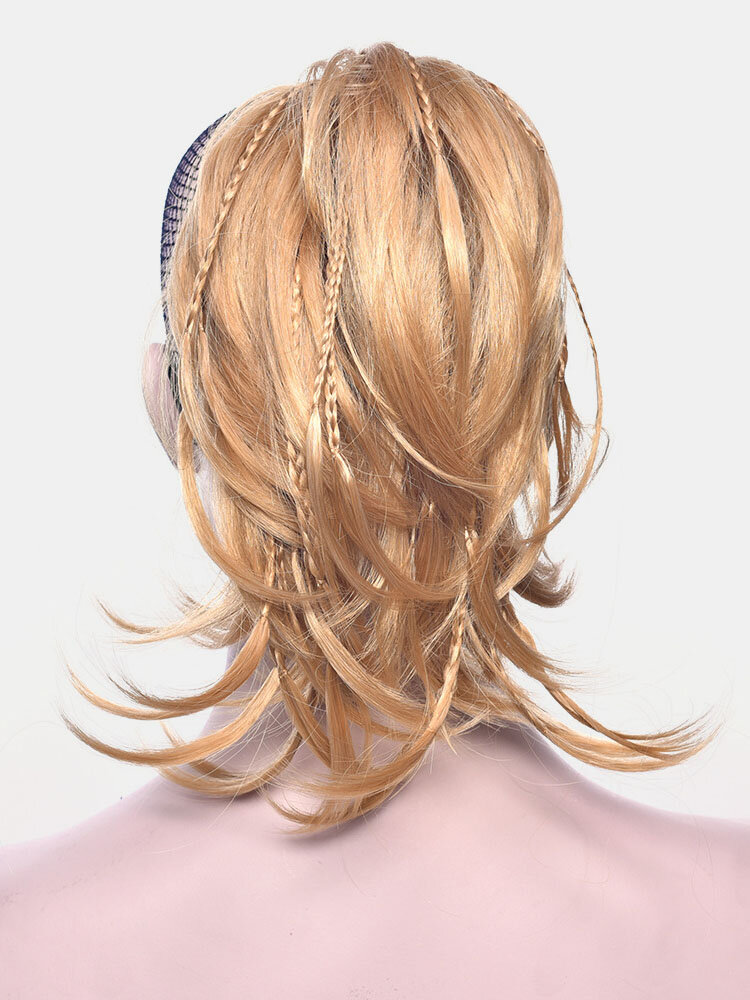 
	8 Colors Irregular Catch Clip Ponytail Hair Extensions Short Curly Wig Piece