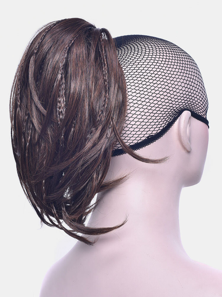 
	8 Colors Irregular Catch Clip Ponytail Hair Extensions Short Curly Wig Piece