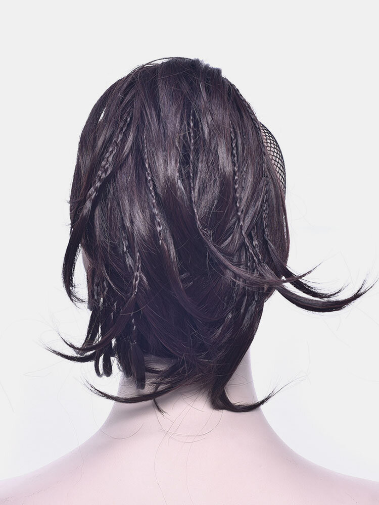 
	8 Colors Irregular Catch Clip Ponytail Hair Extensions Short Curly Wig Piece
