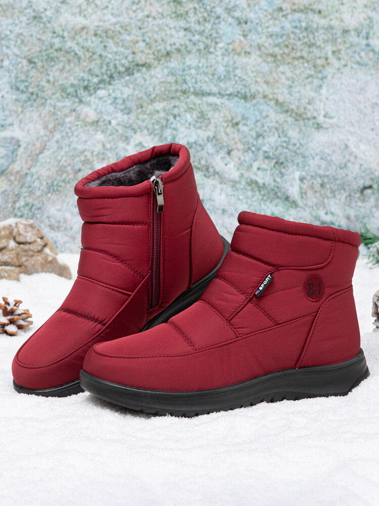 
	Plus Size Comfy Warm Cotton Side Zipper Women’s Short Snow Boots