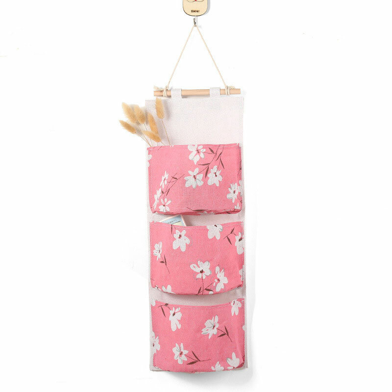 
	Cotton And Linen Storage Hanging Bag Multi-Layer Hanging Pocket