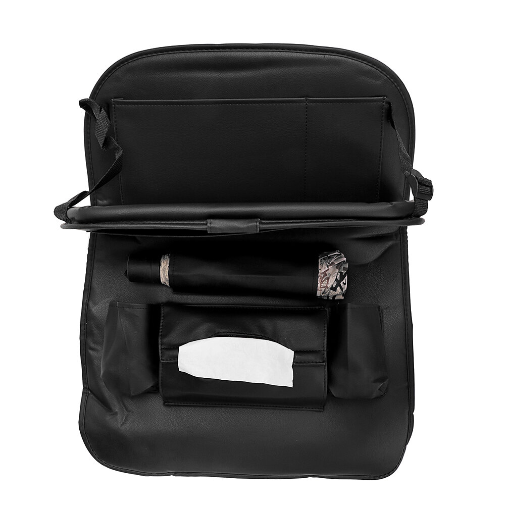 
	Microfiber Leather Car Seat Back Foldable Food Table Storage Bag Multi-functional Phone Organizer