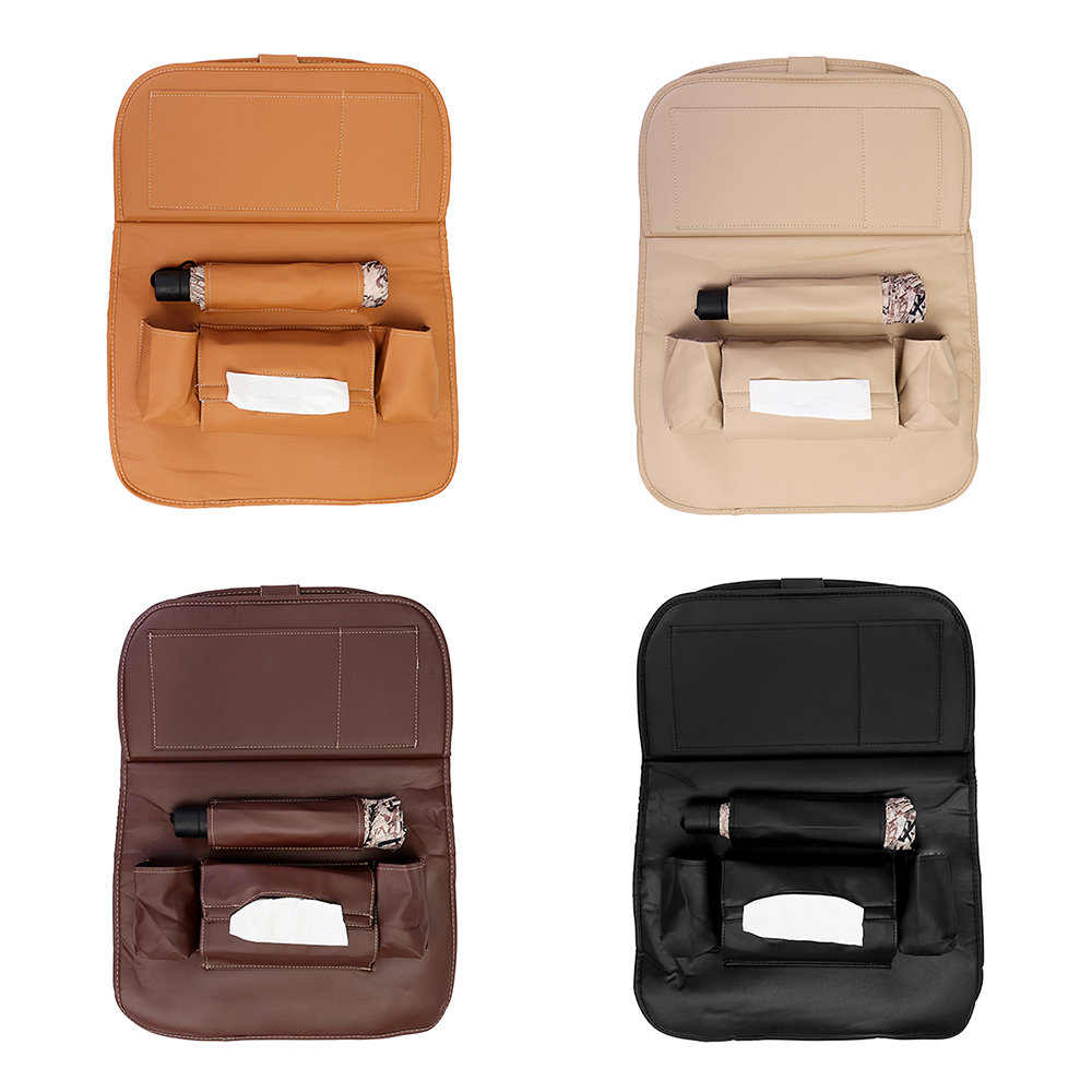 
	Microfiber Leather Car Seat Back Foldable Food Table Storage Bag Multi-functional Phone Organizer