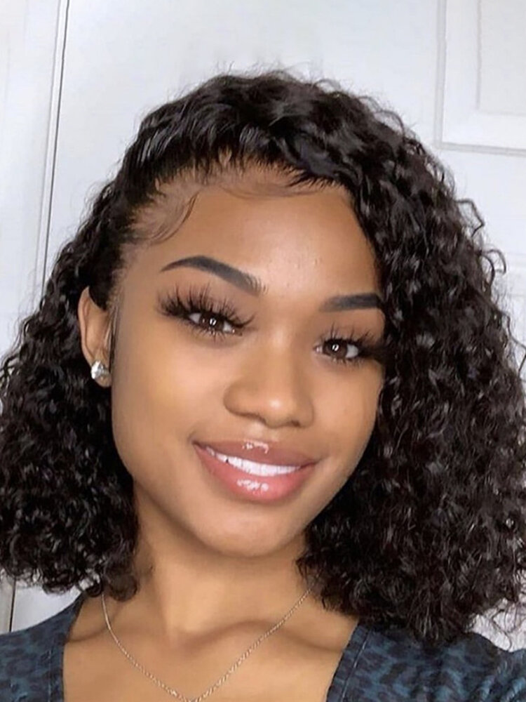 
	Afro Small Curly Wig Women Medium-Length Curly Hair Full Head Cover Wig