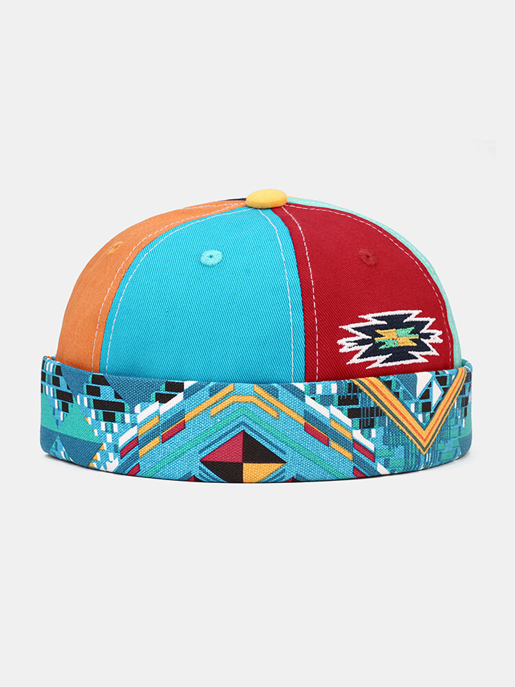 
	COLLROWN Women & Men Six-color Stitching Outdoor Leisure Hat Beanie Landlord Cap Skull Cap