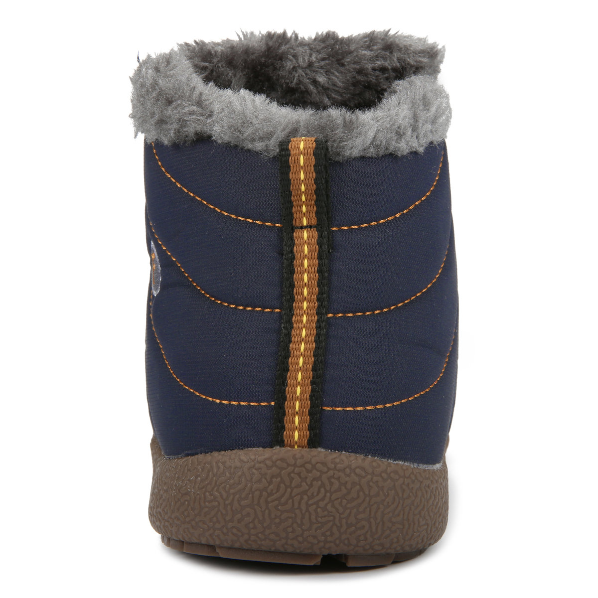 
	Men Large Size Warm Fur Lining Waterproof Flat Slip On Snow Boots