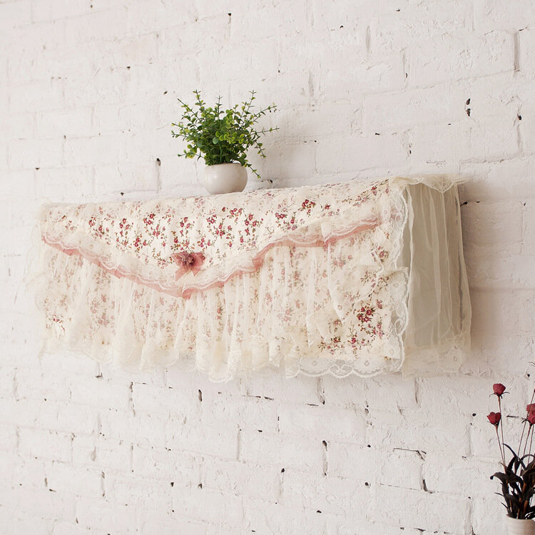 
	Pastoral Lace Fabric Flower Hook Cover Cotton Air Conditioning Cover Cloth Dust Cover