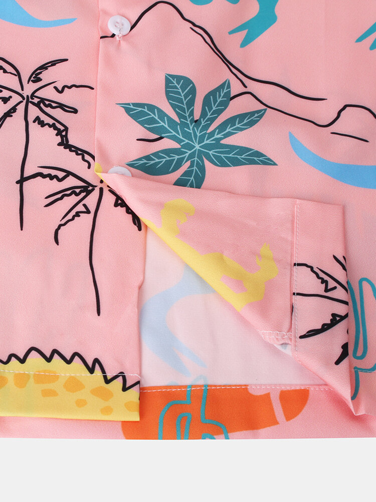 
	Mens Funny Style Dinosaur Cartoon Printed Short Sleeve Shirts