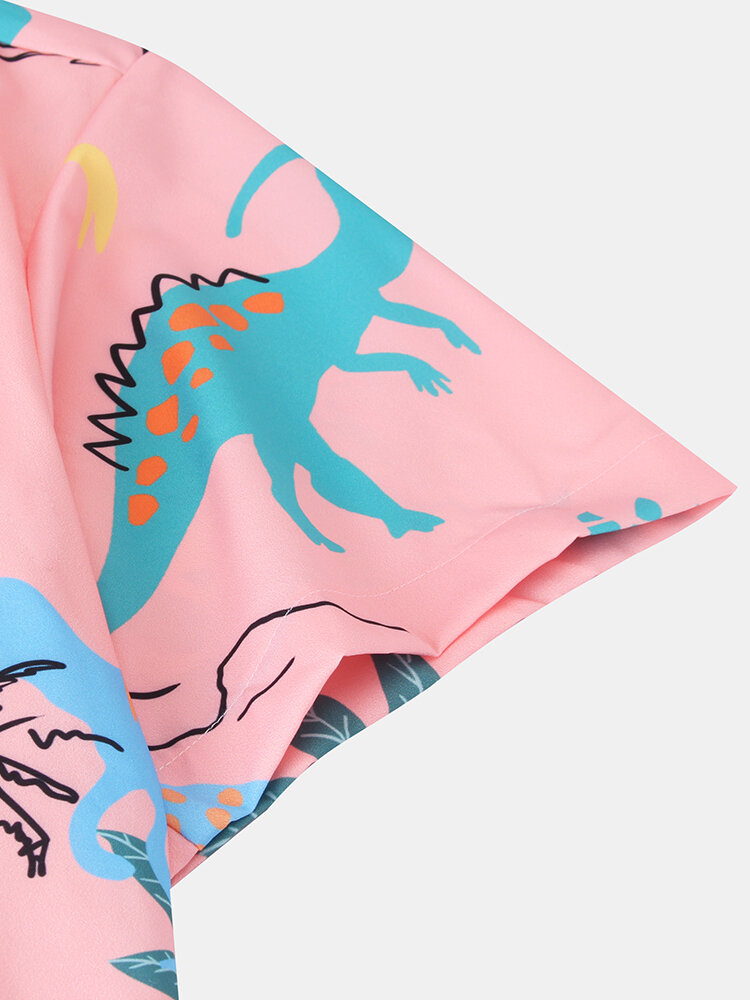 
	Mens Funny Style Dinosaur Cartoon Printed Short Sleeve Shirts