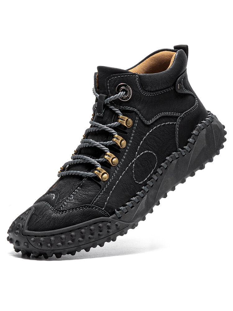 
	Menico Men Hand Stitching Metal Outdoor Casual Leather Boots