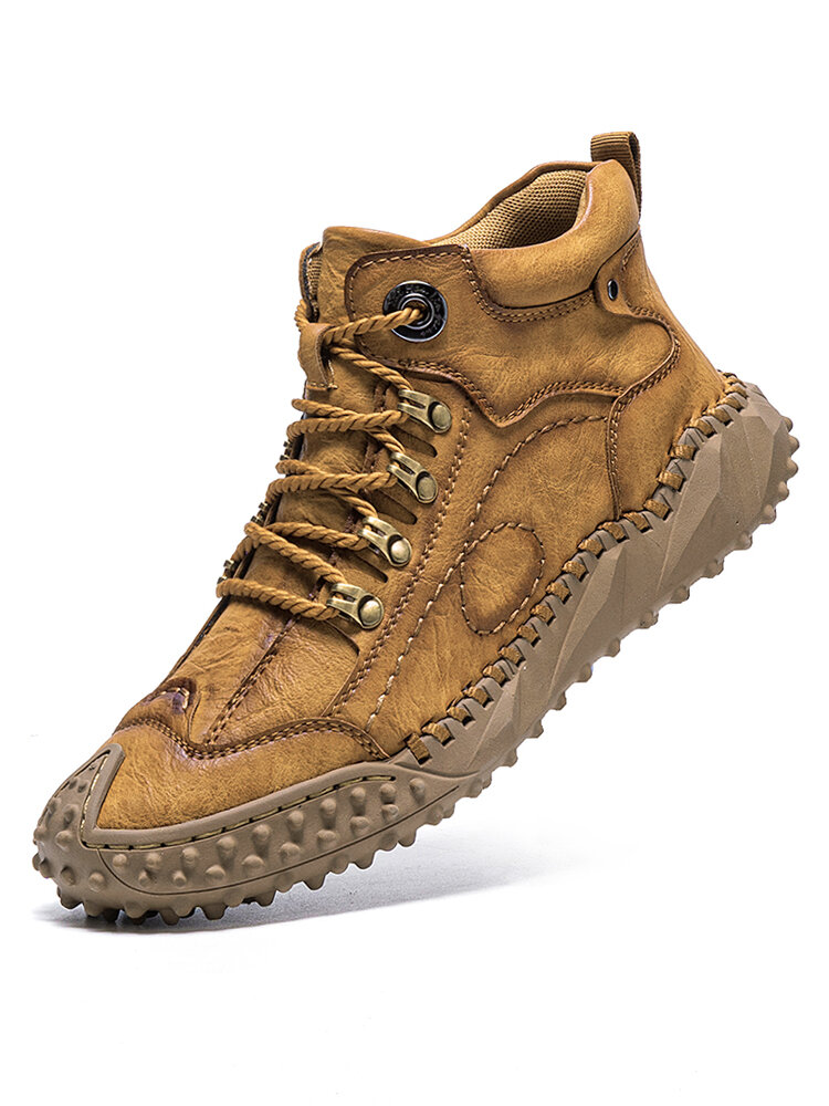 
	Menico Men Hand Stitching Metal Outdoor Casual Leather Boots