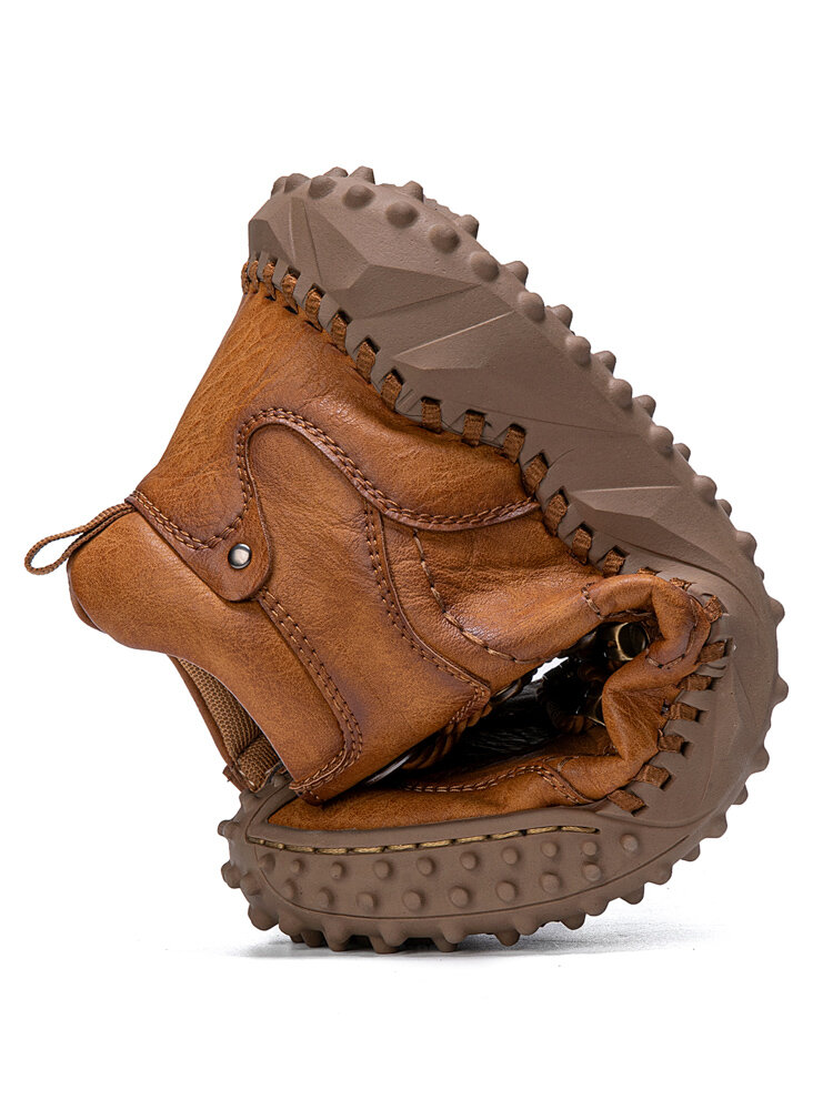 
	Menico Men Hand Stitching Metal Outdoor Casual Leather Boots