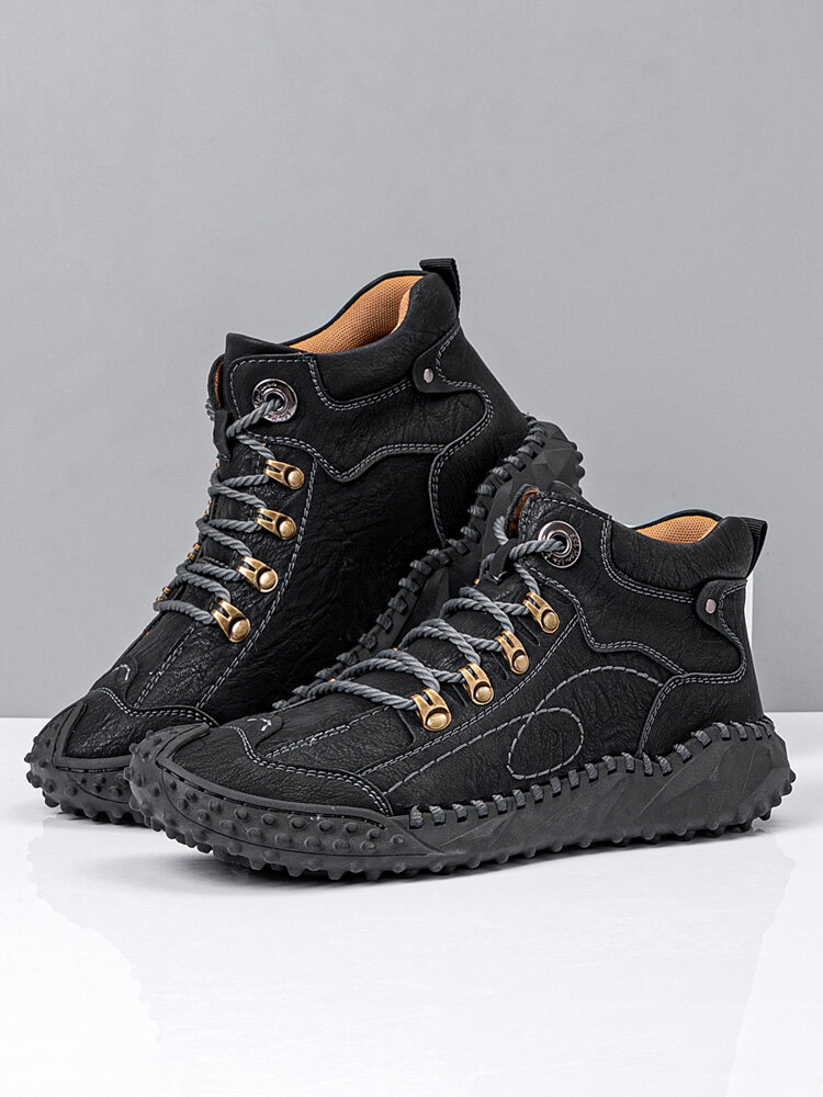 
	Menico Men Hand Stitching Metal Outdoor Casual Leather Boots