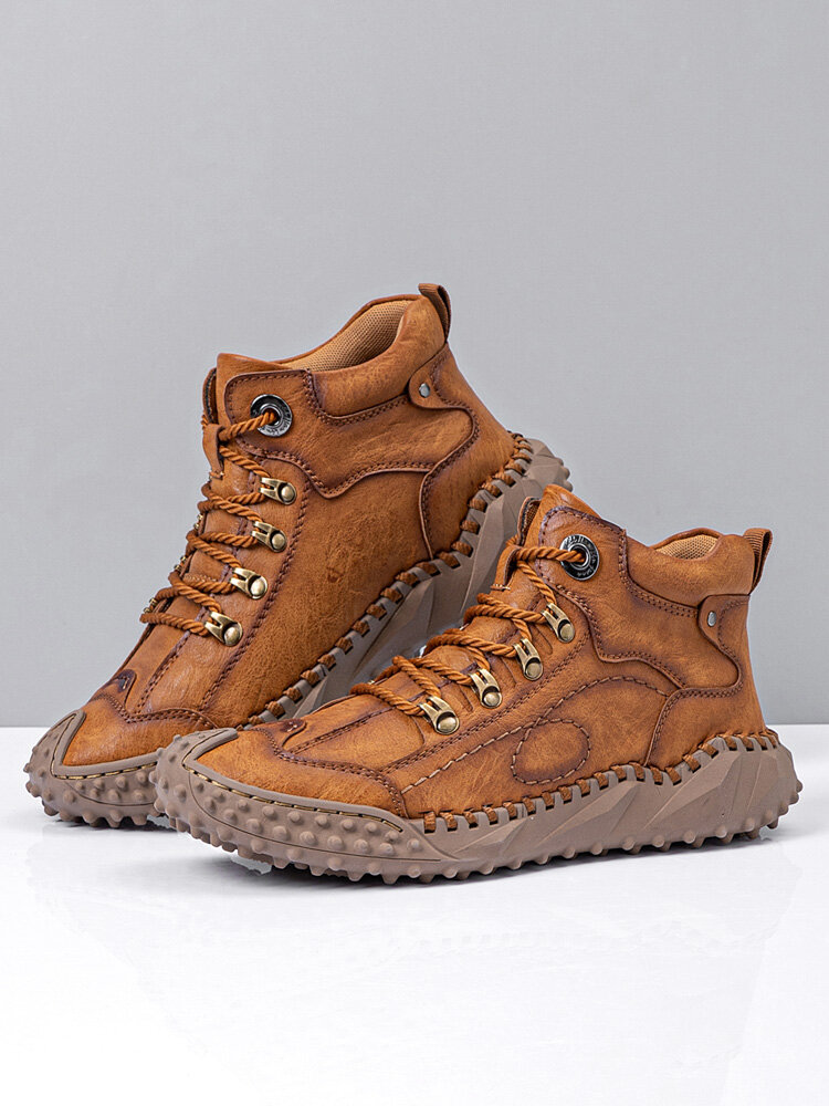 
	Menico Men Hand Stitching Metal Outdoor Casual Leather Boots