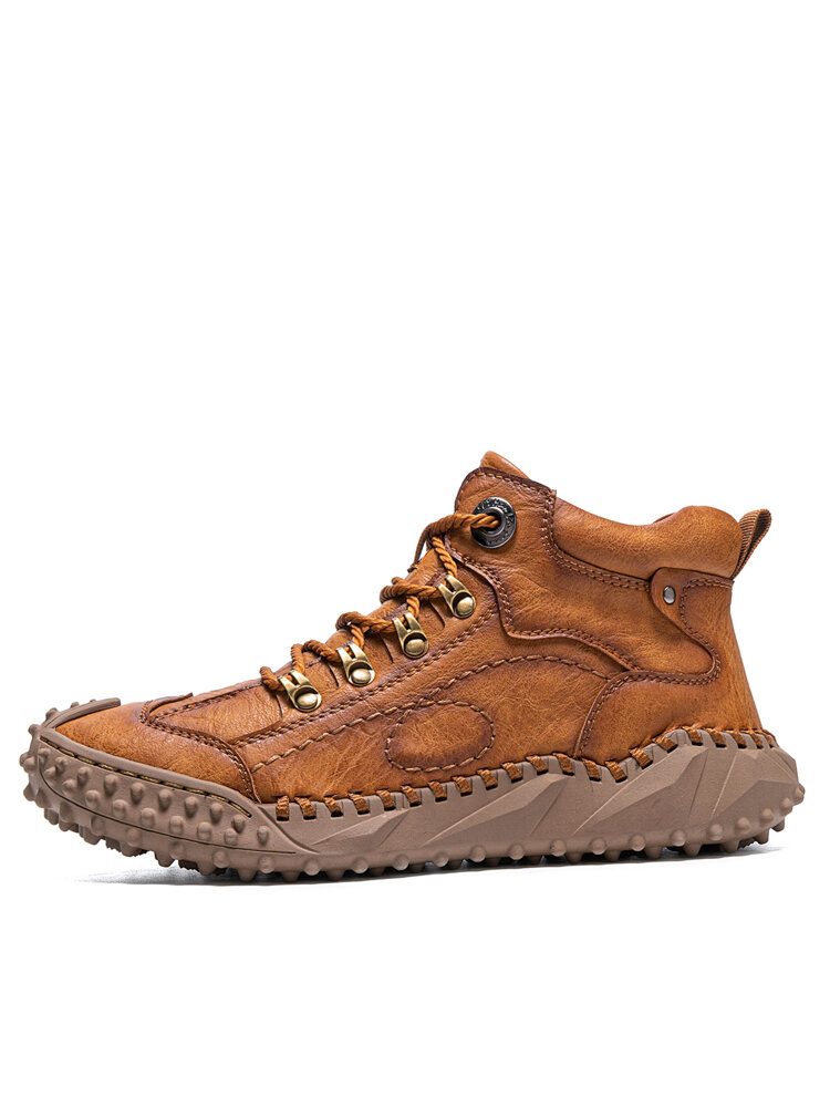 
	Menico Men Hand Stitching Metal Outdoor Casual Leather Boots