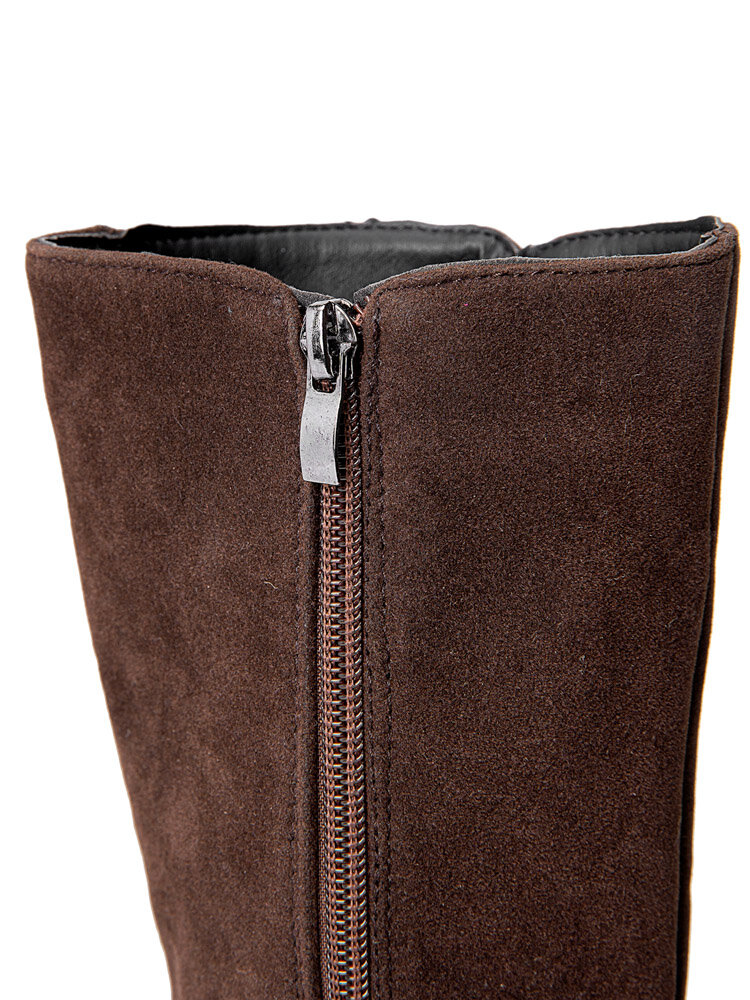 
	Large Size Women Buckle Design Side Zipper Casual Mid Calf Boots