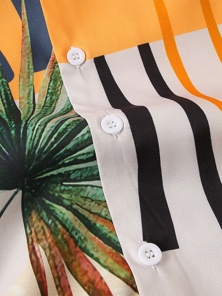 
	Mens Tropical Floral & Leaf Print Casual Light Designer Loungewear