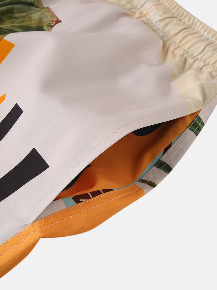 
	Mens Tropical Floral & Leaf Print Casual Light Designer Loungewear