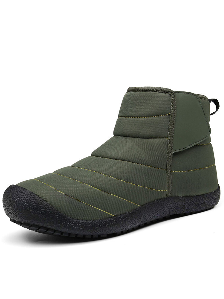 
	Men Waterproof Warm Lining Hook Loop Toe Protective Casual Ankle Boots