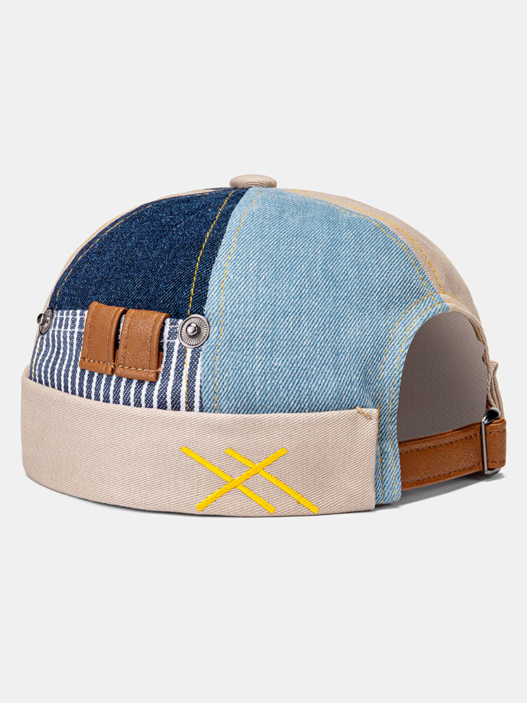 
	COLLROWN Men & Women Patchwork Color Casual Fashion Brimless Beanie Landlord Cap Skull Cap