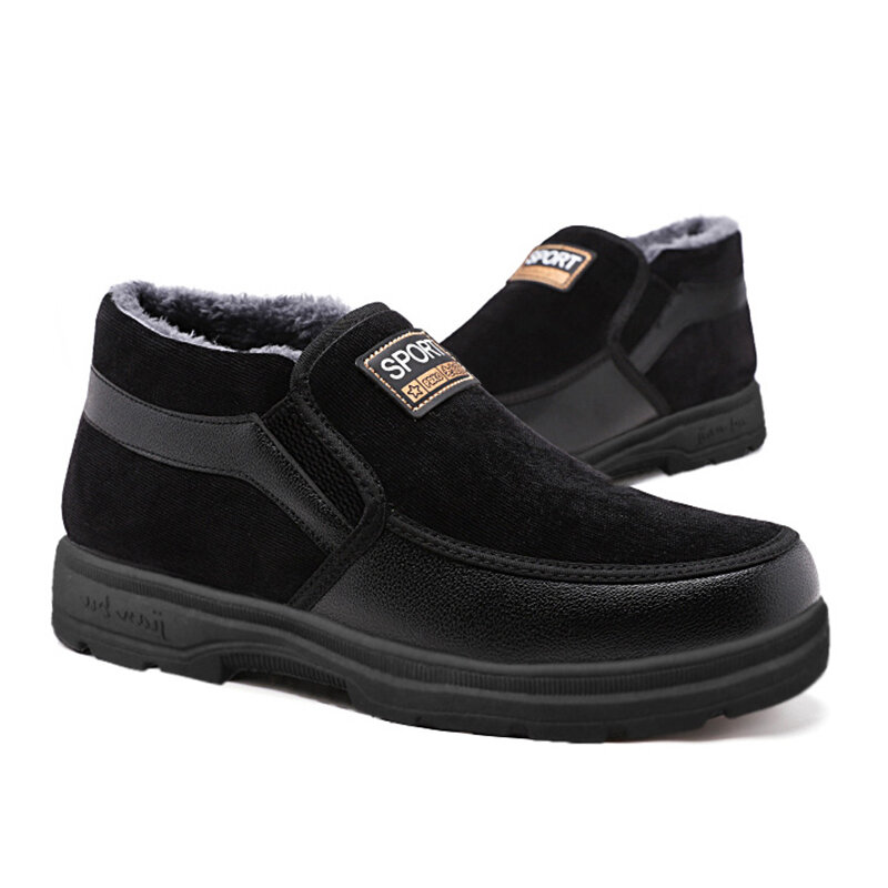 
	Men Old Peking Style Cloth Warm Plush Lining Casual Ankle Boots