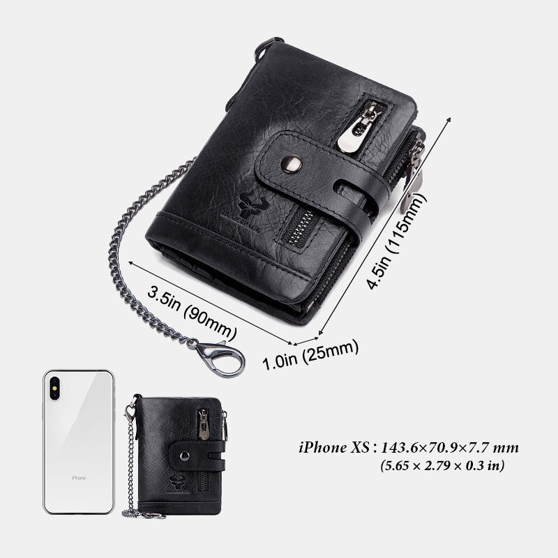 
	Men Genuine Leather RFID Wallet Card Holder