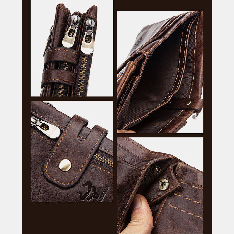 
	Men Genuine Leather RFID Wallet Card Holder