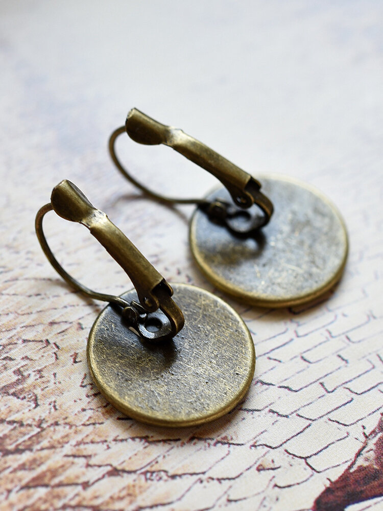 
	Vintage Glass Gemstone Dangle Earrings Famous Oil Printing Women Pendant Earrings