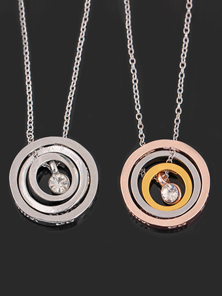 
	Vintage Alloy Letter Circle Necklace Rhinestone Pendant Transfer Beads Jewelry