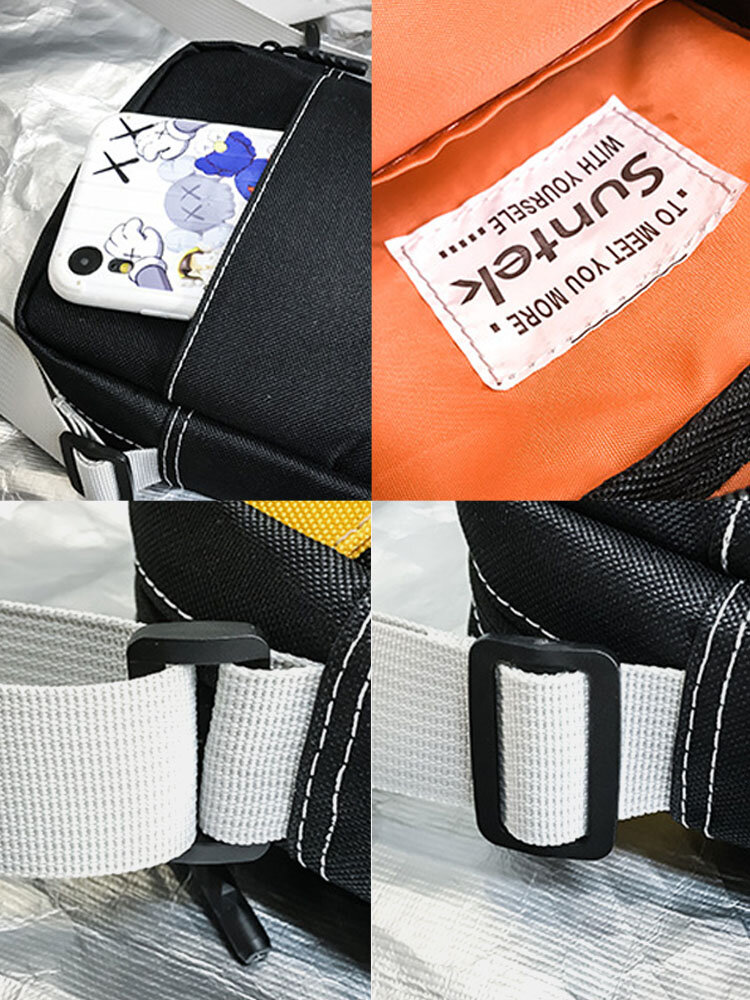 
	Men Oxford Ins Patchwork 6.5 Inch Phone Bag Crossbody Bag Hippie Bag