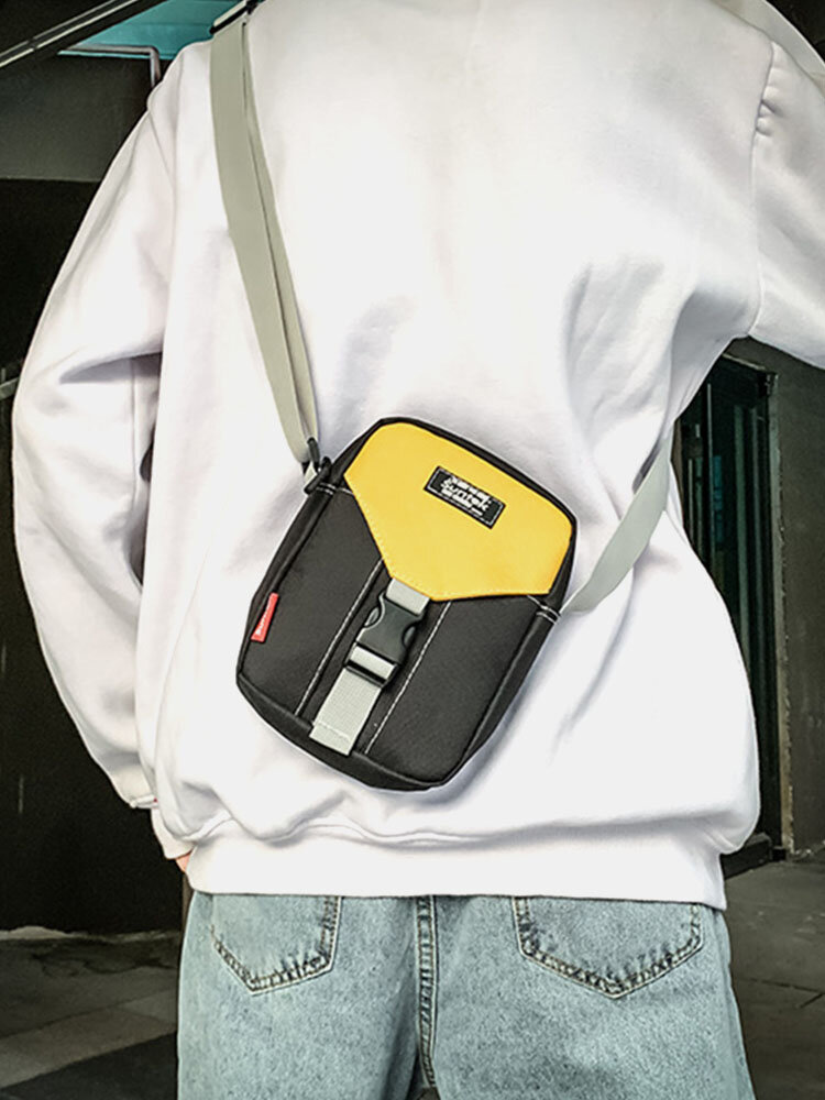 
	Men Oxford Ins Patchwork 6.5 Inch Phone Bag Crossbody Bag Hippie Bag