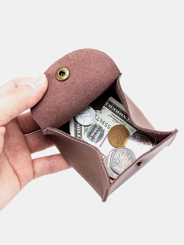 
	Men Genuine Leather Cow Leather Earphone Bag Coin Purse Storage Bag