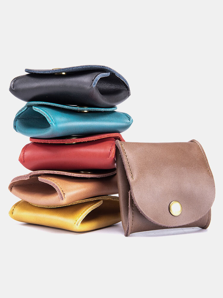 
	Men Genuine Leather Cow Leather Earphone Bag Coin Purse Storage Bag