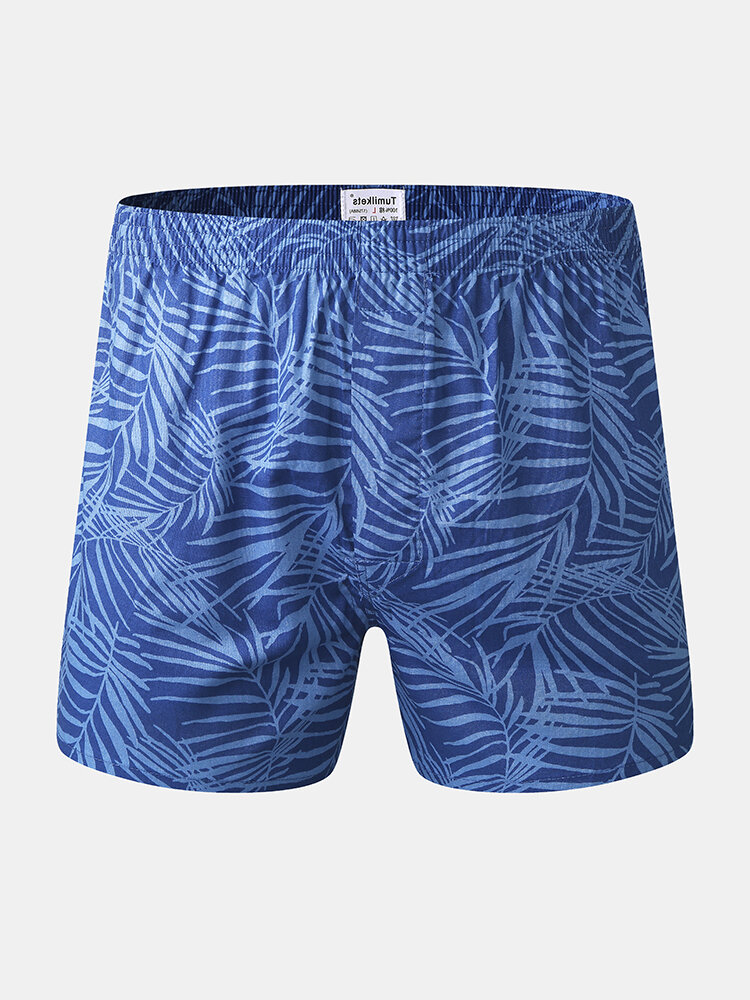 
	Mens 100% Cotton Cartoon Fruit Print Comfy Elastic Waist Home Shorts