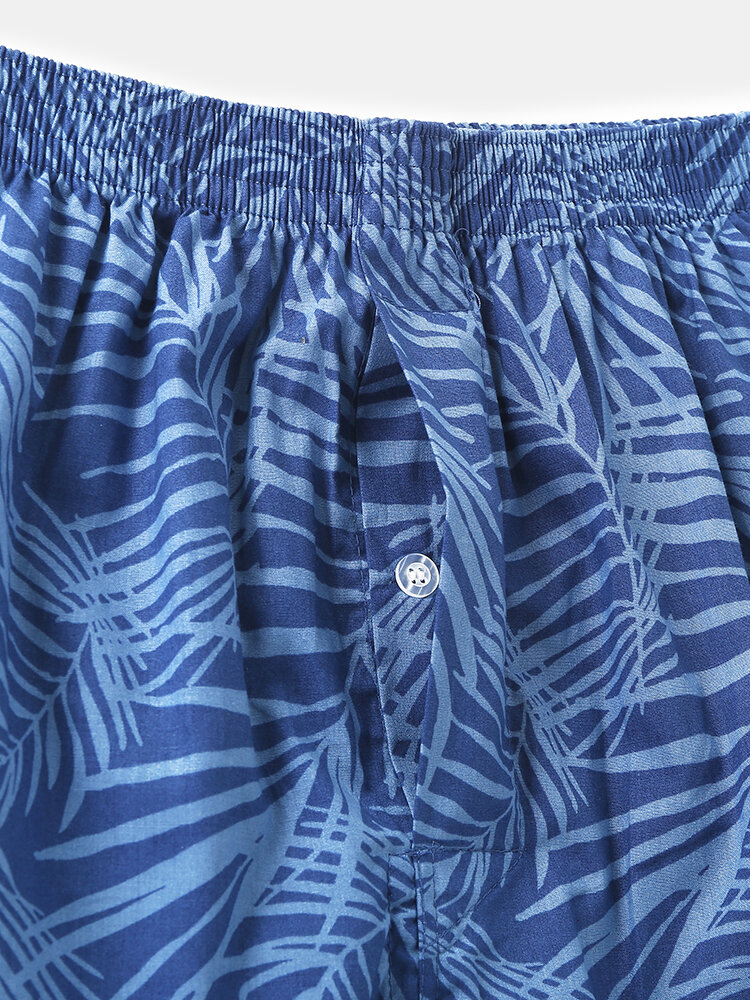 
	Mens 100% Cotton Cartoon Fruit Print Comfy Elastic Waist Home Shorts